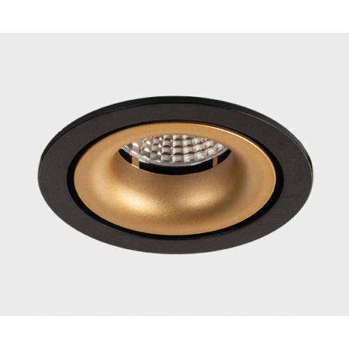 Светильник встраиваемый  mod. IT02-008 black + IT02-008 ring gold