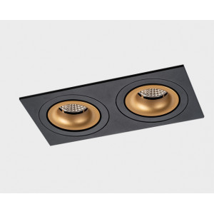 Светильник встраиваемый mod. IT02-008 black - 2шт. + IT02-008 ring gold - 2шт + IT02-QRS2 black