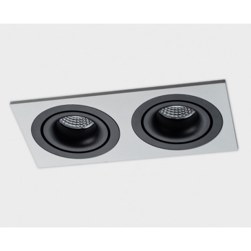Светильник встраиваемый  mod. IT02-008 black - 2шт. + IT02-QRS2 white