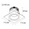 Светильник встраиваемый  mod. IT02-008 black + IT02-QRS1 white