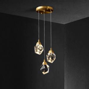 Подвесной светильник Delight Collection Crystal rock 3 gold