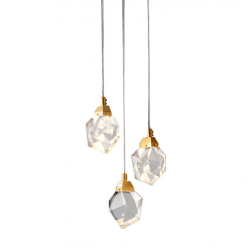 Подвесной светильник Delight Collection Crystal rock 3 gold