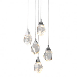 Подвесной светильник Delight Collection Crystal rock 5 chrome