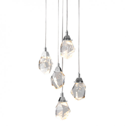 Подвесной светильник Delight Collection Crystal rock 5 chrome