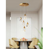 Подвесной светильник Delight Collection Crystal rock 5 gold