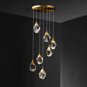 Подвесной светильник Delight Collection Crystal rock 7 gold