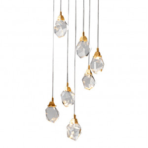 Подвесной светильник Delight Collection Crystal rock 7 gold