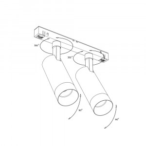 Светильник MG SPOT 2X8 Bk 3000K