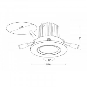 Встраиваемый светильник  QANA LED GOLD 8W