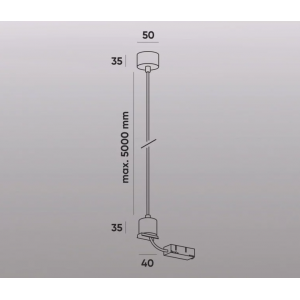 Подвод питания для подвесного монтажа трека SMART BASE TR2124-BK