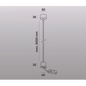 Подвод питания для подвесного монтажа трека SMART BASE TR2124-WH